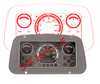 Mahindra E007702508C91 instrument cluster for 5500 Series 5545 4WD T4 Synchro tractor, rectangular dash panel with integrated gauges and warning lights used in the alternator, starter motor and instruments group and listed in the fast moving parts list.
​