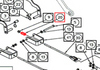 Mahindra AME008679 OEM lift spring mounts between the mower lift linkage and tractor frame or deck brackets on these 60" AmerEquip mowers, reducing the manual effort required at the lift control and helping support the deck in raised position for transport and height adjustment.