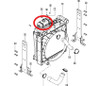 Mahindra coolant reservoir tank assembly 008014568U91 for the radiator cooling system on 6000 Series 6065 and 6075 2WD/4WD, cab, ROPS and Tier 4 Refresh tractors – OEM radiator overflow bottle from Bill’s Tractor & Equipment