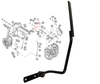 Mahindra transmission sub shift lever 19457761AG0 used in the transmission control (T/M control) linkage on 3016 Gear, 3616 Gear 4WD, 1526 Gear 4WD T4, and 1626 Gear/Refresh tractors to operate the gear and range selection.