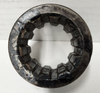 Mahindra front PTO shaft coupling 005552638R2 for 4540, 4550, 5555, 5565, and 5570 tractors, splined steel coupling that joins the front section of the PTO shaft to the gear train inside the transmission PTO drive.