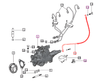 Mahindra 006005167C1 fuel return line from injection system back to tank for 5525 and 6025 2WD T2 tractor fuel systems