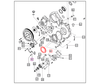 Mahindra front crankshaft oil seal 006007949H1 for crankcase front cover sealing the front main bearing area on various Mahindra tractor engines.
