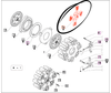 Mahindra main clutch driven plate 006503045C91 for 00 Series 6500 4WD dual clutch assembly, original disc now discontinued and typically replaced by updated dual clutch and PTO clutch plate components.
