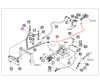 Mahindra HST hydraulic Pipe C assembly 19582587AG0 / 19582587000, formed steel Pipe C line used in the hydrostatic transmission hydraulic line group on Max 26XLT HST, Max 28 XL HST, 2415 HST and 2516 HST tractors.