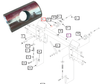 Mahindra loader pivot pin KMW13044063 is used in the skid steer tool carrier attachment groups on KMW ML115/ML115SK/ML116SK, ML245, ML253, ML263, ML267, 5545-2, 5555-2, 5565-2/5565-4, 4565-2 and compact loaders for 1533/1538, 1526, 1626 and ML1640 tractors, serving as the main pivot that allows the skid steer quick attach carrier to tilt and lock for bucket and attachment changes.