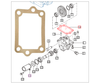 Mahindra mid PTO gasket 13152401021 (0.5 mm thick) fits the mid PTO gear assemblies on Mahindra eMax T4 Series eMax 22 Gear, eMax 22 HST, eMax 25 HST, eMax 22/25 Steel HST, and eMax L Series eMax L22 Gear/HST and L25 HST tractors, sealing between the mid PTO gear housing and transmission case to keep oil in and contaminants out.