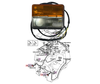 Mahindra on-cab combination lamp front/tail 17336562000 fits left or right side on 5010 6010 2555 2565 2655 2665 cabin tractors.