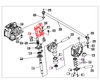 Mahindra left-hand front axle knuckle arm 19642126AG0 fits 1526, 1626, 2816, 3016 and 3616 4WD compact tractors, OEM LH steering knuckle arm for the front axle MFD / axle brake assembly.