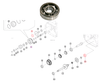 Mahindra 6304 ball bearing V6001106304 (20 x 52 x 15 mm) for transmission, PTO drive shaft and front gear case on 10 Series, eMax, eMax L, eMax20S, 2538 and 2638 tractors