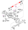 Mahindra 4WD front drive shaft 12294310010GB used on 2500 Series 2565 Gear Cabin T4 and 2600 Series 2665 Gear Cabin and 2670 PST Cabin tractors in the front axle, supporter and drive shaft assembly. This splined propeller shaft connects the transfer case or 4WD output to the front differential input, delivering engine power to the front axle on Mahindra 4WD cab tractors.