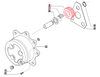 Mahindra front axle hub reduction gear Z=23 006500461C1 for 00 Series 4500, 5500, 6000, 6500 4WD and 20 Series 5520, 6520, 7520 4WD tractors, shown as 23-tooth gear used in front hub reduction assemblies including Carraro hubs up to KNG 990 from Bill’s Tractor Parts.