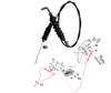 Mahindra hand throttle accelerator wire 19027583000 for 1600 Series 1635 HST OS/cab and gear/refresh models, shown as engine control cable used between the hand throttle lever and injection pump from Bill’s Tractor Parts.