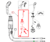 Mahindra KMW loader joystick lever kit KMW14083082, a complete loader control lever assembly used on KMW‑6075L, 6075CL, 8100CL and 7095CL loaders to operate boom and bucket hydraulic functions.