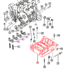 Mahindra engine oil pan 006022493H1, a formed steel lower crankcase/oil sump used on 2555, 2565, 2655 and 2665 Tier 4 tractors to hold and drain engine oil beneath the crankcase.