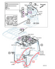 Mahindra rear cabin wiring harness 12396683601, a rear cab electrical loom for 2638 HST cab tractors that connects the cab’s main harness to rear work lights, tail lights, and other rear-mounted cab electrical devices.