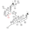 Mahindra/KMW backhoe swing cylinder KMW31702052 (3170‑2052), a double‑acting hydraulic cylinder mounted at the swing frame to pivot the backhoe boom left and right on 1526B, KMW‑1626 and KMW‑1635 backhoes.
