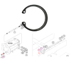 Mahindra C‑type stop ring V7051400420, a Spec‑42 external snap ring used to retain shafts and gears in 4WD, PTO, steering and A/C assemblies on multiple tractor series.