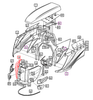 Mahindra front right hood grill 15896112150GB, the painted RH grille panel that mounts in the hood front on 9000 Series cab tractors such as 9110P, 9125P, 9110S and 9125S.