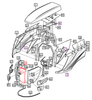 Mahindra front center hood grill 15896112130GB, the painted center grille panel that fits between the LH and RH front grills on 9000 Series cab tractor hoods.