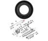 Mahindra inner PTO shaft oil seal 19451491000, a compact radial oil seal that fits in the transmission housing to seal around the PTO shaft on various Mahindra 16‑series and 1500/1600 gear tractors.