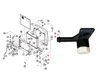 Mahindra radiator drain assembly 15231041000, a small plastic and brass coolant connector with integrated drain used in the radiator hose circuit on various Mahindra cab and compact tractor models.