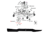 Mahindra/Maschio finish mower blade T14004020R, a straight 610 mm cutting blade used in sets of three on 6‑ft rear finish mowers.