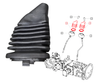 Mahindra speed shift lever boot 007600655D91, a flexible upper rubber bellows that fits around the gear‑shift lever to protect the transmission opening on multiple Mahindra tractor series.