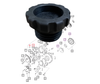 Mahindra engine oil filler cap 006013002H1 for Tier 4 tractors; fits 2500, 2600, 4500, 5500, mPower 75 and mPower 85 Series models including 2555, 2565, 2655, 2665, 4565, 5545, 5555, 5565, 5570, mPower 75, mPower 75P, mPower 85 and mPower 85P crankcase front covers.