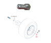 Mahindra wheel bolt 11613450010 1/2-20 UNF for eMax 20S and eMax L Series compact tractors; fits eMax20S HST OS and Cabin, eMax L22 Gear/HST and eMax L25 HST tires and wheels with Titan AG, industrial and turf tire packages.