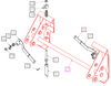 Mahindra skid steer quick attach coupler ANSB1000B2000J (plate only) for Ansung loaders; replaces ANSB1000B‑200H and ANSB1000B‑000H and fits AML333/AML334 and 4540‑4Loader and 4550‑2/4550‑4 loaders to connect skid steer‑style attachments on Mahindra 4025, 4525, 4540 and 4550 tractors.