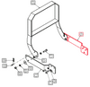 Mahindra right‑hand grill guard mounting bracket ANS4025B4200 for Ansung loaders, used on AML233/AML234/AML333/AML334 and 4550‑2/4550‑4 loader grill‑guard assemblies on Mahindra 4025, 4525, 4540 and 4550 tractors.