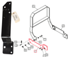 Mahindra tractor grill‑guard mounting bracket LH ANS4025B4100 – left‑hand bracket for Ansung AML233/AML234/AML333/AML334 and 4550‑2/4550‑4 loader grill‑guard assemblies on Mahindra 4025, 4525, 4540 and 4550 tractors.