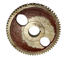Mahindra gear camshaft 003064085R3 is a roughly 4‑inch diameter alloy steel camshaft timing gear used in the valve train part 1 assemblies on 05 Series 3505, E350, 4505, C4005 and 5005 tractors and C Series C27 and C35 models, where it mounts to the camshaft and meshes with the crankshaft timing gear. This same cam gear is also used on 05 Series old 475 DI/E40, 485 DI and 575 DI tractors in the valve train groups, serving as the primary drive gear that synchronizes camshaft rotation with the crankshaft for correct valve timing.
