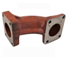 Mahindra exhaust elbow extension 006001741B2 / 006001741B1, a curved steel manifold extension for updraft exhaust systems on 3325 2WD T2 and E350 tractors.