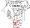 Mahindra 12625103100 main hydraulic gear pump assembly for 2538, 2540, 2545, 2638 and 2645 tractors in 2500 and 2600 Series, aluminum body gear pump powering hydraulics and 3‑point hitch.