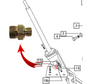Mahindra adaptor 000051410D01 for PLR ports on the hydrostatic steering unit shown as a small threaded steel steering fitting used to connect power steering pipes and hoses on Mahindra 25, 30, 35, 20, 60, 4500, 5500, 3500, 3600, 7060, 7520, 8560 and mPower Series tractors.