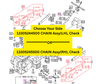 Mahindra 3 point hitch telescoping sway arm check chain assemblies 13305244500 left hand and 13305245500 right hand for 10 Series 3510 and 4110 tractors.