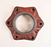 Mahindra PTO seal retainer plate 000031230B12 with gasket 006502876C2 used to retain the rear PTO oil seal on the PTO shaft and operating lever housing for multiple Mahindra utility tractor models.
