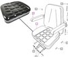 Mahindra 008000176B1 seat bottom cushion for 00, 05, 25, and C Series tractors with sliding seats