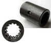 Mahindra front driveline sleeve / driveshaft coupler E006502943B1 that connects the front propeller shaft to the Dana front axle input on 3535, 4035, 4535, 5035, 3540, 3550, 3640, 3650 and 5545 tractors.
