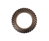 Mahindra front axle spiral ring gear 19562122000 used in the front axle assembly on 16 Series 3016, 3316 and 3616 4WD tractors, one gear per axle, meshing with spiral pinion 19453126000.
