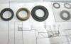 Mahindra hydrostatic steering box three-piece seal kit HG500007 for steering box below steering wheel on 485 575 3505 4005 4505 5005 tractors.