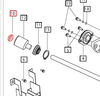 Mahindra 4WD coupling spacer E006505758D1 used in the front axle driveline to set proper distance between couplings on various 35, 3500, and 3600 Series tractors.
