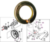 Mahindra spring washer A3600101802 for Mahindra 15 and 16 Series compact tractors in 3-point linkage and engine main moving parts groups, used to keep bolts and pins tight by providing spring tension and controlling end play.