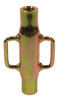 Mahindra 3‑point turnbuckle 16505244300 shown as a heavy threaded adjuster body with right‑ and left‑hand threaded rod/clevis ends that connects in the hitch linkage on Mahindra 3510, 4110, 5010 and 6010 tractors to fine‑tune implement height and side‑to‑side leveling.