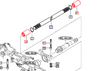 Mahindra front drive shaft coupling D=32 part 14251320150 is used across many 10 Series tractors (2310 HST and 4WD Gear, 2810 4WD Gear and HST, 3510 4WD Gear old/new sheet metal and HST, 4010 Gear and HST, 4110 T2/T4, 4510 Cab T2/T4, 5010 Gear/HST Cab, 6010 HST Cab, 6110 Gear Cab and 7010 Cab) in the front axle bracket, front differential gears and front drive shaft groups, as well as 2500 Series 2540, 2555 Gear/HST Cab, 2565 Gear Cab and 2538 HST OS/Cab and 2600 Series 2638 OS/Cab, 2645 OS/Cab, 2655 Gear/HST OS/Cab, 2660 HST/PST OS/Cab, 2665 Gear Cab and 2670 PST Cab in the input gear, front axle bracket and front drive shaft assemblies. This splined D=32 coupling links the front propeller shaft, input gear and front axle/differential components to transmit 4WD drive power on Mahindra compact and utility tractors.
