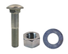 Mahindra outer rim bolt kit TIT61772600013KIT shown as a single hardware set consisting of a carriage‑style rim bolt, flat washer and hex nut used to clamp the adjustable outer rim to the wheel disc on larger Mahindra tractors.