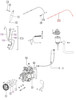 Fuel spill pipe assembly 006009509D1 for Mahindra 4535 gear and 5035 gear HST and PST tractors connecting injector spill ports to the fuel return line