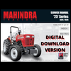 Digital service manual cover for Mahindra 3325 and 3525 tractors, PDF workshop manual with diagnostic charts, transmission and axle service instructions, hydraulic and PTO repair information, and basic electrical system coverage; wiring diagrams are present but mostly unreadable in the scanned digital copy.